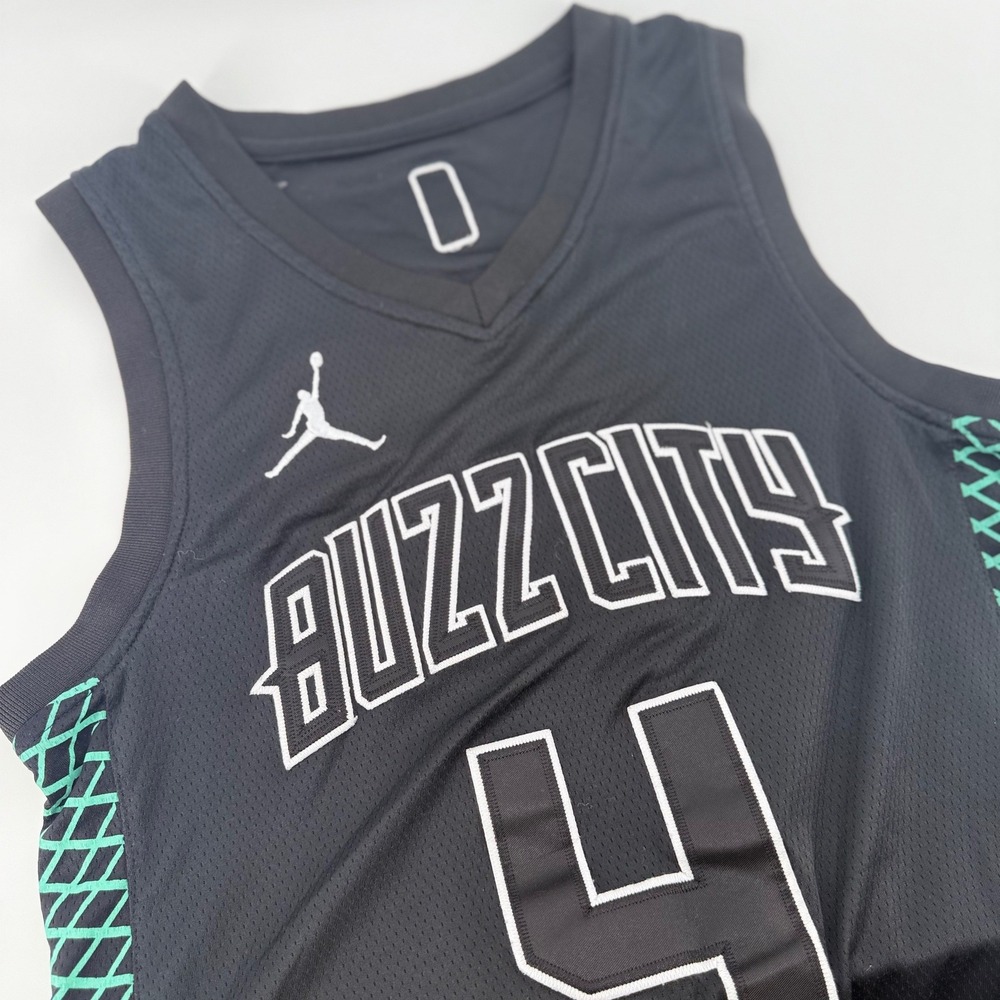 Charlotte Hornets Buzz City Graham #4‎ Basketball Jersey Jordan Black